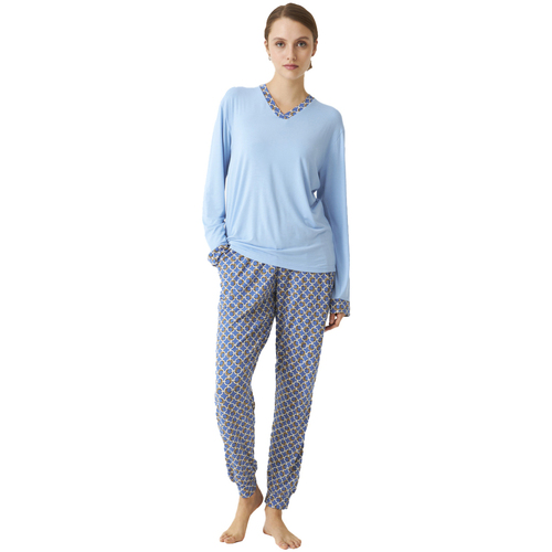 vaatteet Naiset pyjamat / yöpaidat J&j Brothers JJBDP0901 Sininen