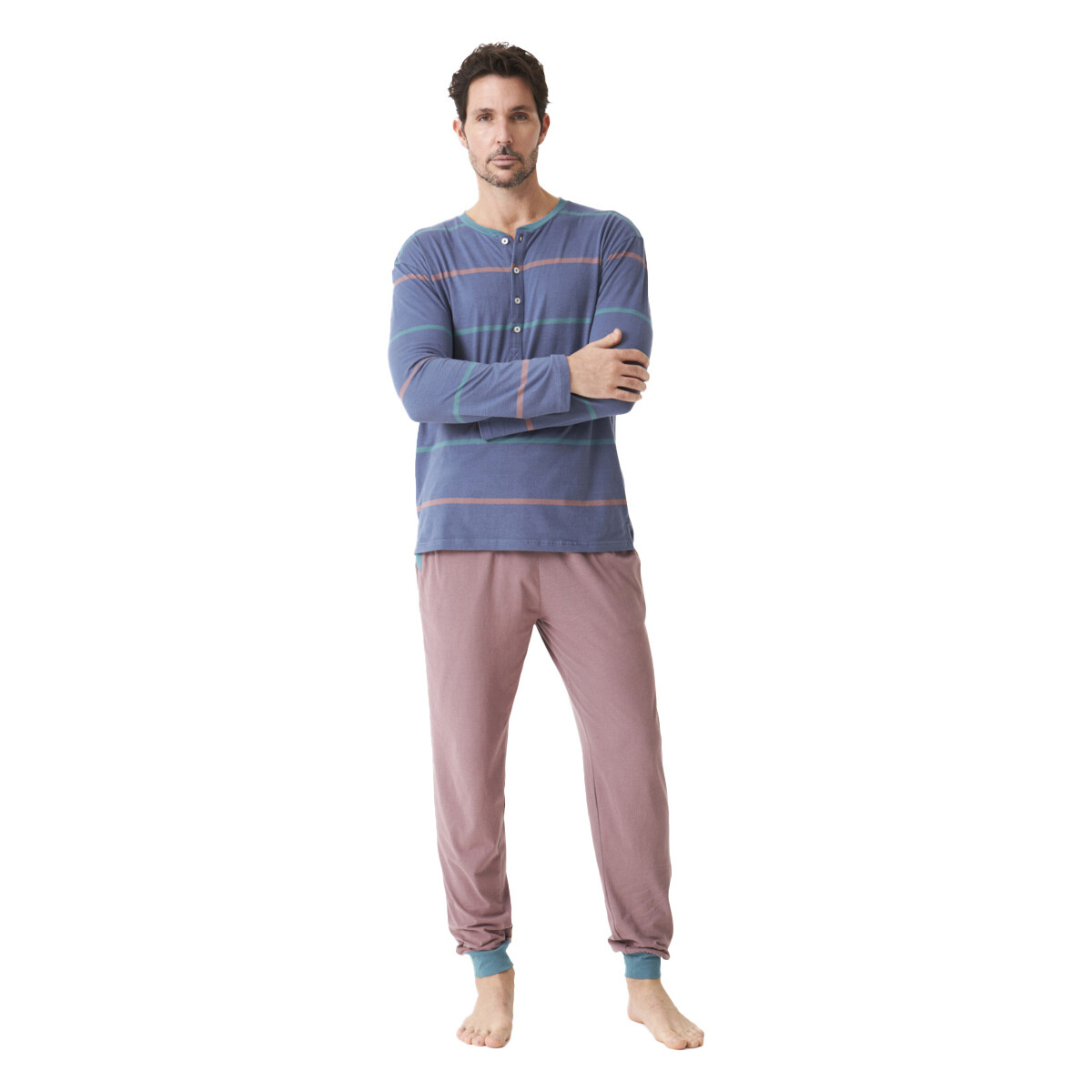 vaatteet Miehet pyjamat / yöpaidat J&j Brothers JJBDP5500 Sininen