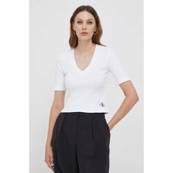 vaatteet Naiset T-paidat & Poolot Calvin Klein Jeans J20J222379 Valkoinen