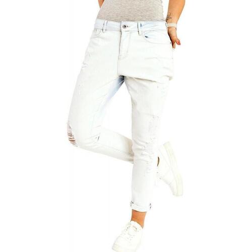 vaatteet Naiset Housut Only Lima Boyfriend Jeans L32 - White Valkoinen
