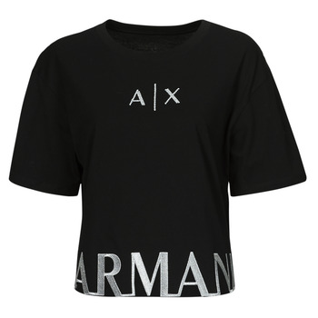 vaatteet Naiset Lyhythihainen t-paita Armani Exchange 3DYTAG Musta / Hopea