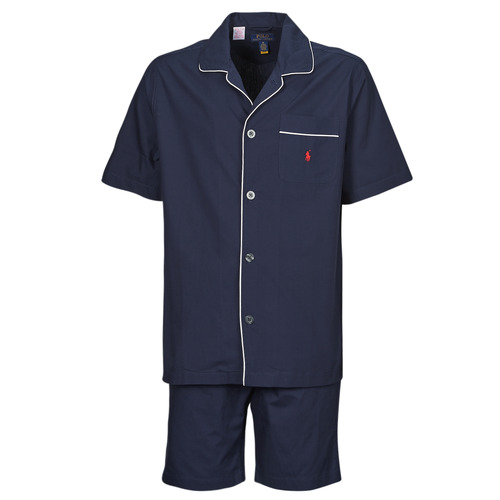 vaatteet Miehet pyjamat / yöpaidat Polo Ralph Lauren S / S PJ SET-SLEEP-SET Laivastonsininen