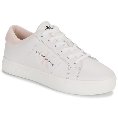 kengät Naiset Matalavartiset tennarit Calvin Klein Jeans CLASSIC CUPSOLE LOWLACEUP LTH Valkoinen / Vaaleanpunainen