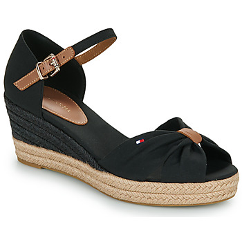 Tommy Hilfiger BASIC OPEN TOE MID WEDGE Musta