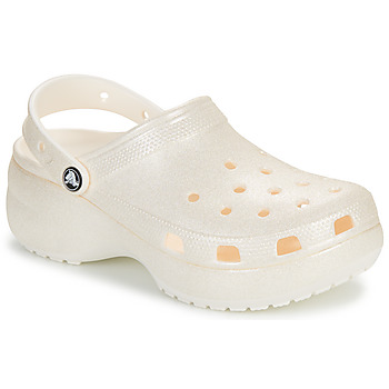 kengät Naiset Puukengät Crocs Classic Platform Glitter ClogW Beige / Glitter
