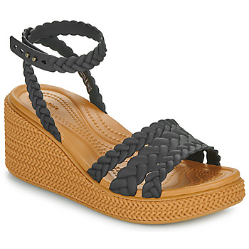 kengät Naiset Sandaalit ja avokkaat Crocs Brooklyn Woven Ankle Strap Wdg Musta