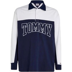 vaatteet Miehet Lyhythihainen poolopaita Tommy Jeans POLO DE RUGBY OVERSIZE   DM0DM17702 Sininen
