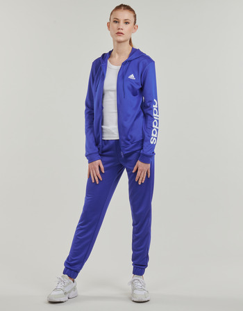 vaatteet Naiset Verryttelypuvut Adidas Sportswear W LINEAR TS Sininen / Valkoinen
