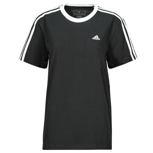 vaatteet Naiset Lyhythihainen t-paita Adidas Sportswear W 3S BF T Musta / Valkoinen