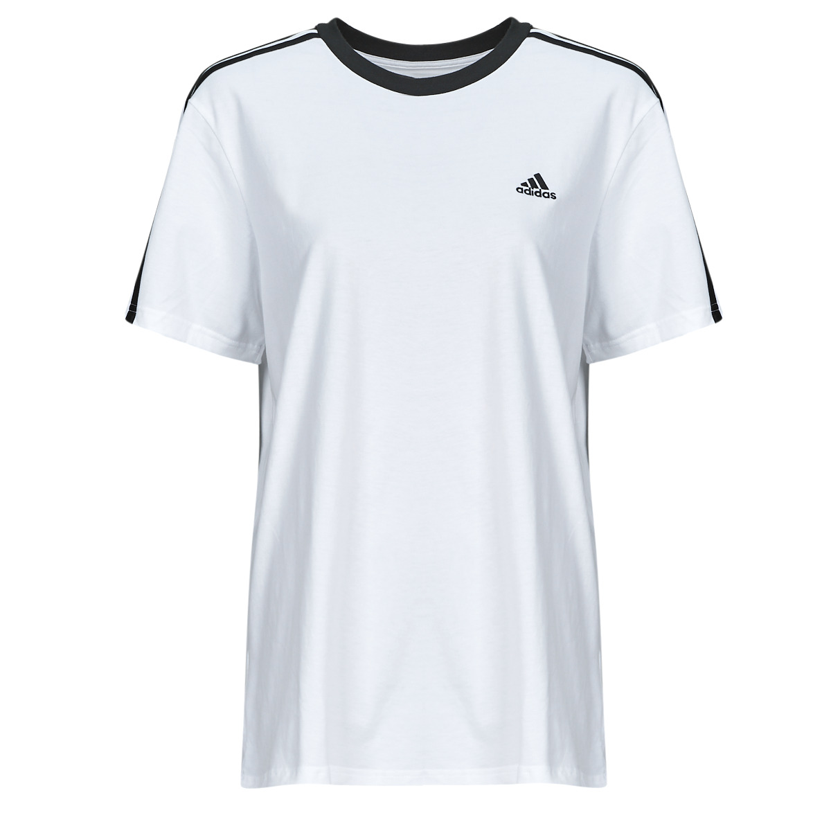 vaatteet Naiset Lyhythihainen t-paita Adidas Sportswear W 3S BF T Valkoinen / Musta