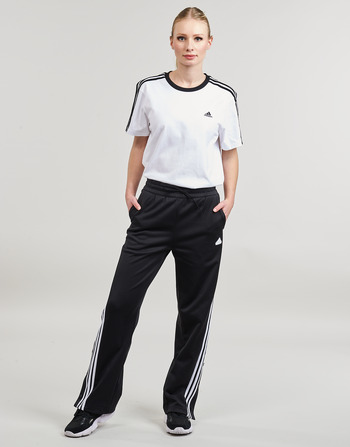 vaatteet Naiset Verryttelyhousut Adidas Sportswear W ICONIC 3S TP Musta / Valkoinen