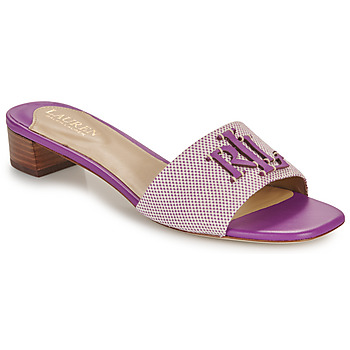kengät Naiset Sandaalit Lauren Ralph Lauren FAY LOGO-SANDALS-FLAT SANDAL Violetti / Beige
