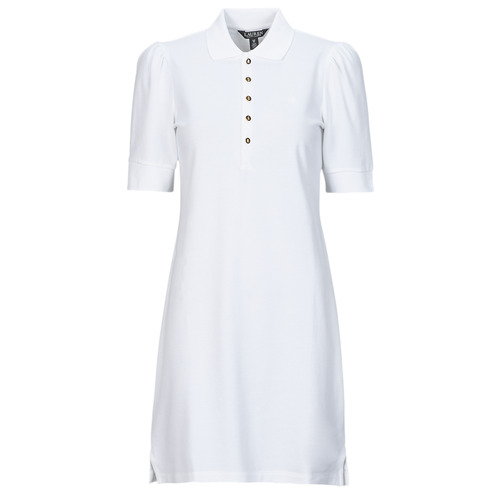 vaatteet Naiset Lyhyt mekko Lauren Ralph Lauren CHACE-SHORT SLEEVE-CASUAL DRESS Valkoinen