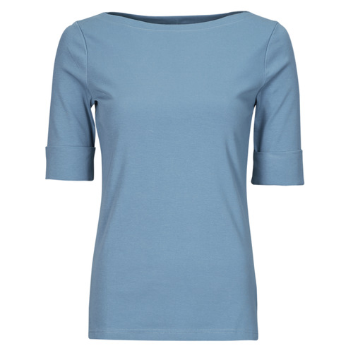 vaatteet Naiset Lyhythihainen t-paita Lauren Ralph Lauren JUDY-ELBOW SLEEVE-KNIT Sininen