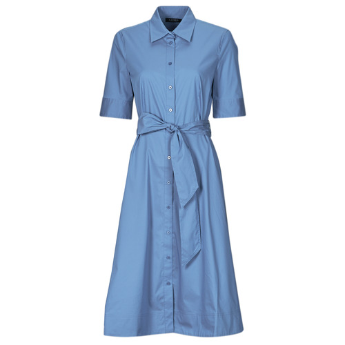 vaatteet Naiset Pitkä mekko Lauren Ralph Lauren FINNBARR-SHORT SLEEVE-CASUAL DRESS Sininen