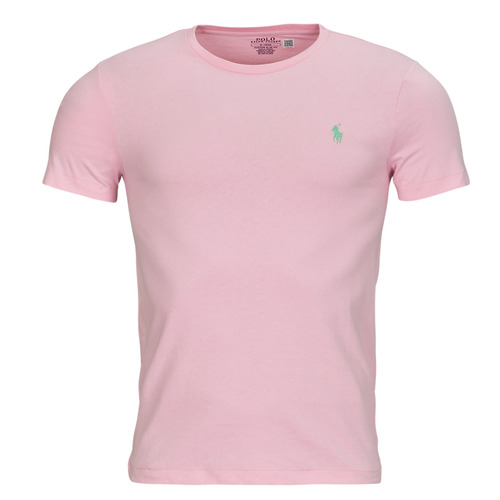 vaatteet Miehet Lyhythihainen t-paita Polo Ralph Lauren T-SHIRT AJUSTE EN COTON Vaaleanpunainen