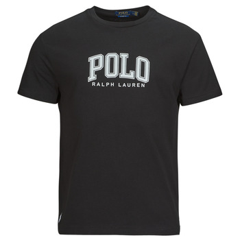 vaatteet Miehet Lyhythihainen t-paita Polo Ralph Lauren T-SHIRT AJUSTE EN COTON SERIGRAPHIE POLO RALPH LAUREN Musta / Polo / Musta