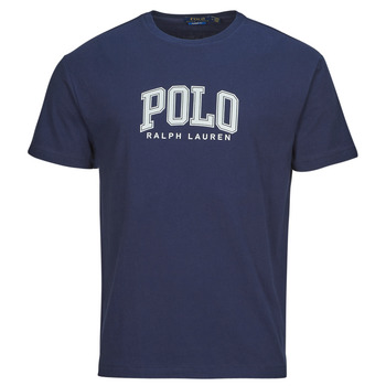 vaatteet Miehet Lyhythihainen t-paita Polo Ralph Lauren T-SHIRT AJUSTE EN COTON SERIGRAPHIE POLO RALPH LAUREN Laivastonsininen / Cruise / Sininen