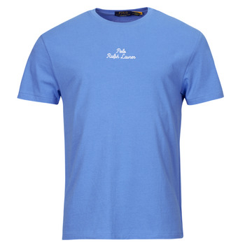vaatteet Miehet Lyhythihainen t-paita Polo Ralph Lauren T-SHIRT AJUSTE EN COTON POLO RALPH LAUREN CENTER Sininen / Sininen