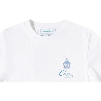 vaatteet Miehet Lyhythihainen t-paita Casablanca MF22-JTS-001-11 Valkoinen
