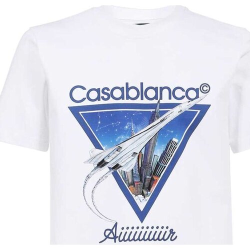 vaatteet Miehet Lyhythihainen t-paita Casablanca MF22-JTS-001-22 Valkoinen