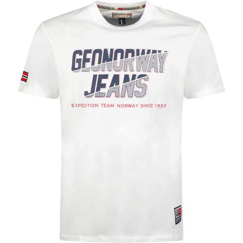 vaatteet Miehet Lyhythihainen t-paita Geo Norway SX1046HGNO-WHITE Valkoinen