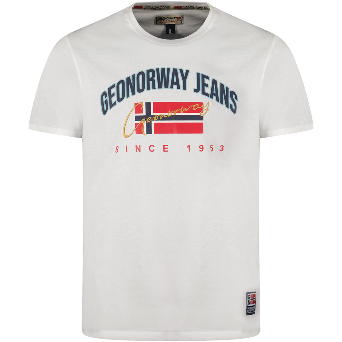 vaatteet Miehet Lyhythihainen t-paita Geo Norway SX1052HGNO-WHITE Valkoinen