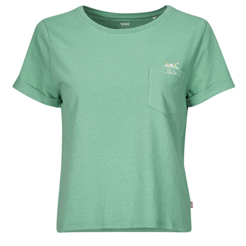 vaatteet Naiset Lyhythihainen t-paita Levi's GR MARGOT POCKET TEE Vihreä