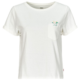 vaatteet Naiset Lyhythihainen t-paita Levi's GR MARGOT POCKET TEE Valkoinen