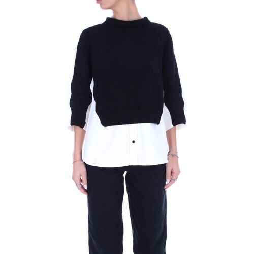 vaatteet Naiset T-paidat pitkillä hihoilla Semicouture Y3WB01 Musta