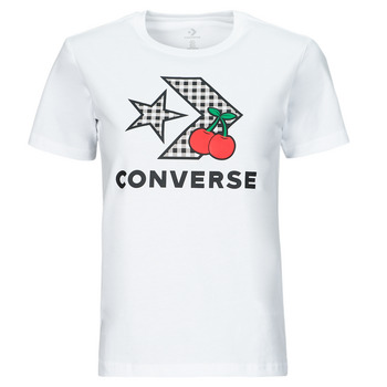 vaatteet Naiset Lyhythihainen t-paita Converse CHERRY STAR CHEVRON INFILL TEE WHITE Valkoinen