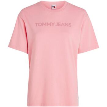 vaatteet Naiset Lyhythihainen t-paita Tommy Hilfiger  Vaaleanpunainen