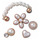 Asusteet / tarvikkeet Kenkätarvikkeet Crocs Dainty Pearl Jewelry 5 Pack Valkoinen / Kulta