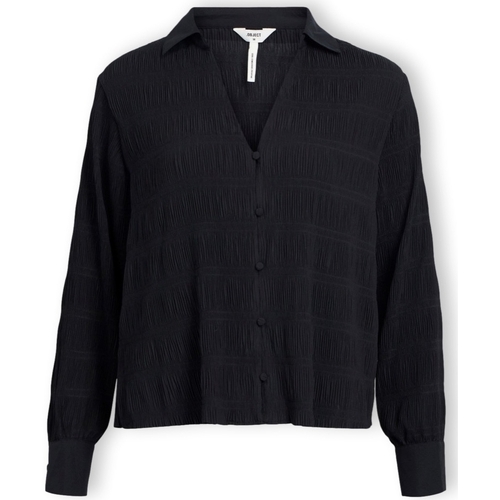 vaatteet Naiset Topit / Puserot Object Stina Shirt L/S  - Black Musta
