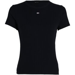 vaatteet Naiset T-paidat & Poolot Tommy Jeans DW0DW17383 Musta