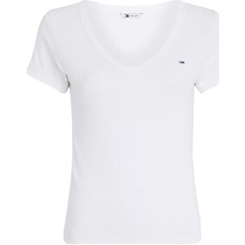 vaatteet Naiset T-paidat & Poolot Tommy Jeans DW0DW17385 Valkoinen