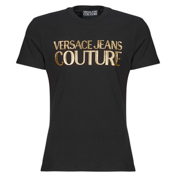 vaatteet Miehet Lyhythihainen t-paita Versace Jeans Couture 76GAHT00 Musta / Kulta
