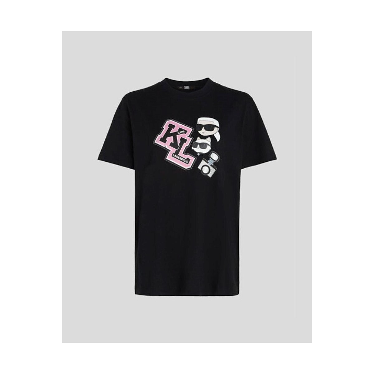 vaatteet Naiset T-paidat & Poolot Karl Lagerfeld 240W1727 OVERSIZED IKONIK VARSITY TEE Musta