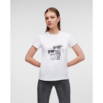 vaatteet Naiset T-paidat & Poolot Karl Lagerfeld 230W1772 IKONIK 2 0 Valkoinen