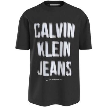 vaatteet Miehet Lyhythihainen t-paita Calvin Klein Jeans  Musta