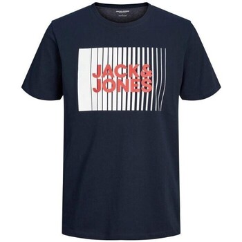 vaatteet Miehet Lyhythihainen t-paita Jack & Jones 12233999 ECORP LOGO TEE PLAY SS O NECK Sininen