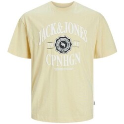 vaatteet Miehet Lyhythihainen t-paita Jack & Jones 12251899 JORLUCCA Keltainen