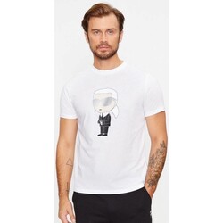 vaatteet Miehet Lyhythihainen t-paita Karl Lagerfeld 500251 755071 Valkoinen