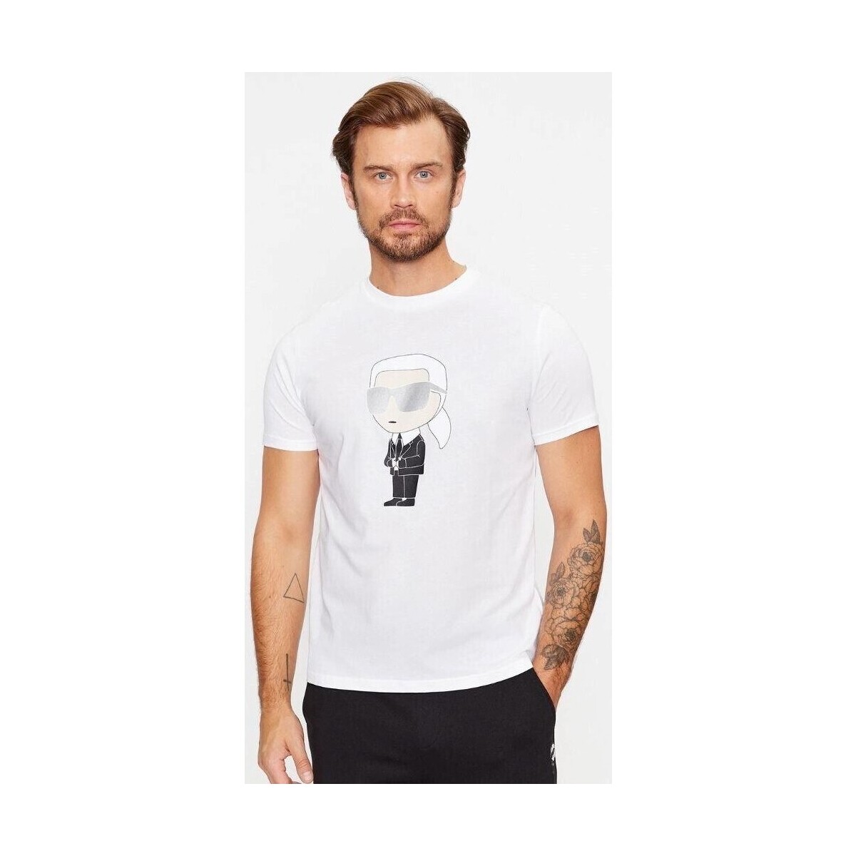 vaatteet Miehet Lyhythihainen t-paita Karl Lagerfeld 500251 755071 Valkoinen