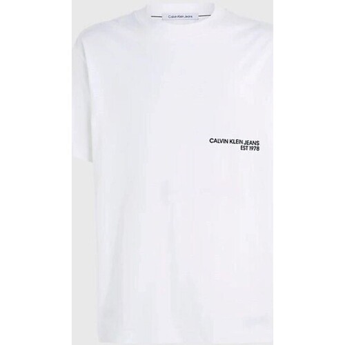 vaatteet Miehet Lyhythihainen t-paita Calvin Klein Jeans J30J324652YAF Valkoinen
