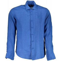 vaatteet Miehet Pitkähihainen paitapusero La Martina XMC005-TL319 Sininen