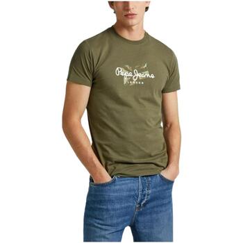 vaatteet Miehet Lyhythihainen t-paita Pepe jeans  Vihreä