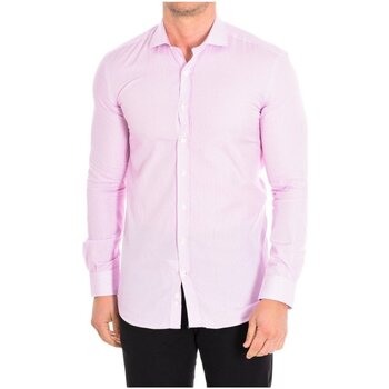 vaatteet Miehet Pitkähihainen paitapusero Cafe' Coton BAR6-SLIM-33LS Vaaleanpunainen