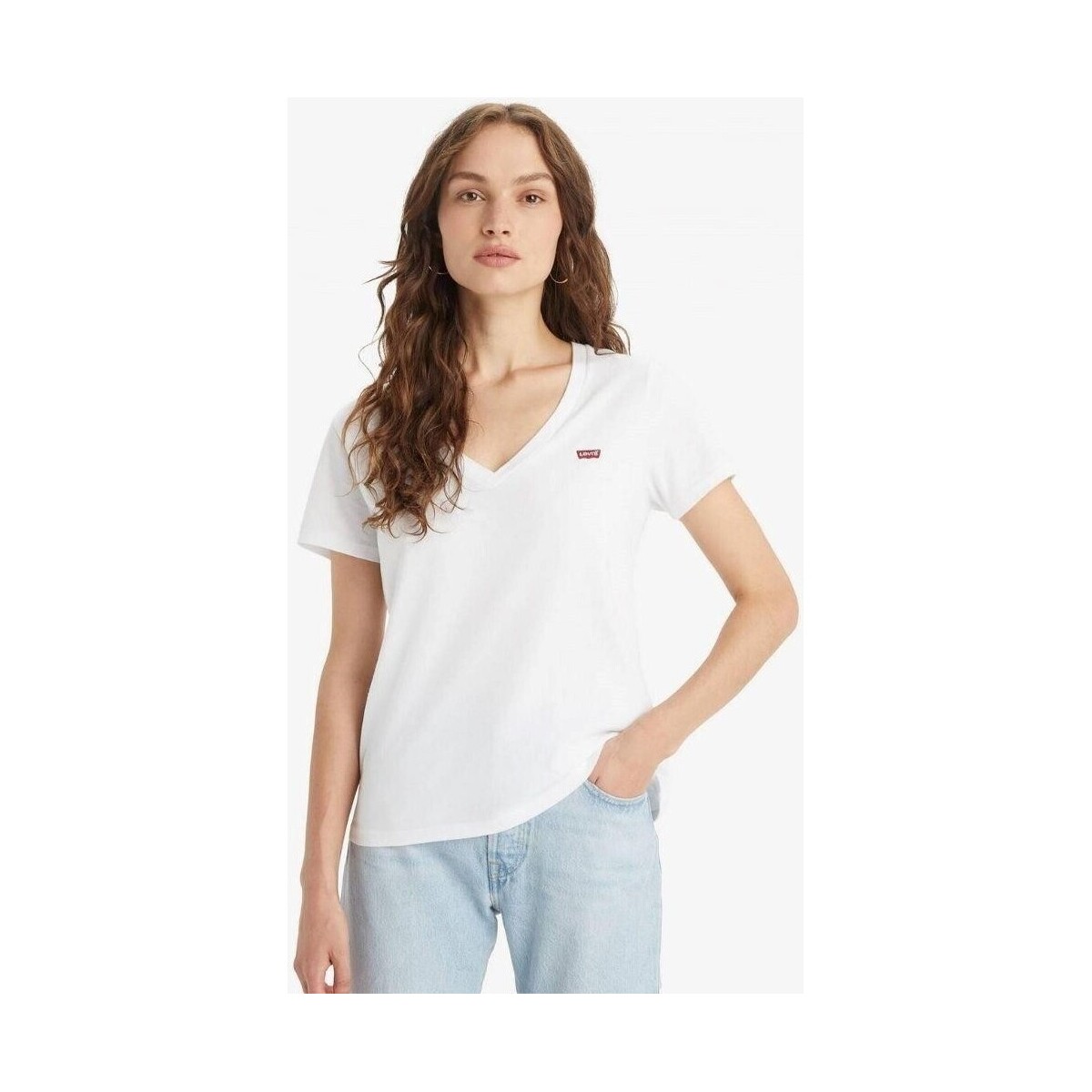 vaatteet Naiset T-paidat & Poolot Levi's 85341 0002 PERFECT VNECK Valkoinen