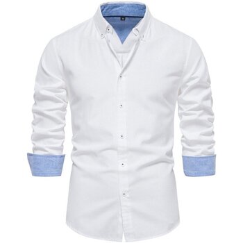 vaatteet Miehet Pitkähihainen paitapusero Atom SH700 Valkoinen
